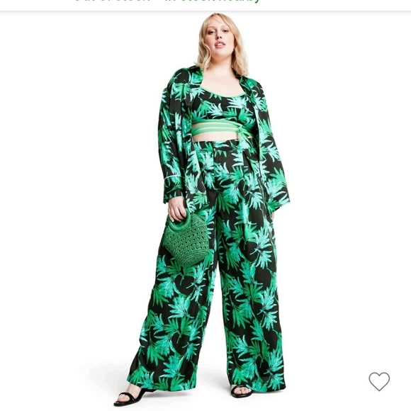 Fe Noel x Target Women's Feathered Palm Print Wide-Leg Pants - Picture 8 of 10